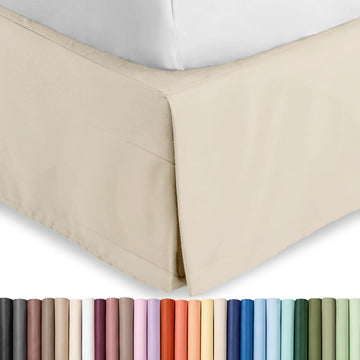 Bed Skirt 15-Inch Drop 1800 Ultra-Soft (Cal King, Sand)
