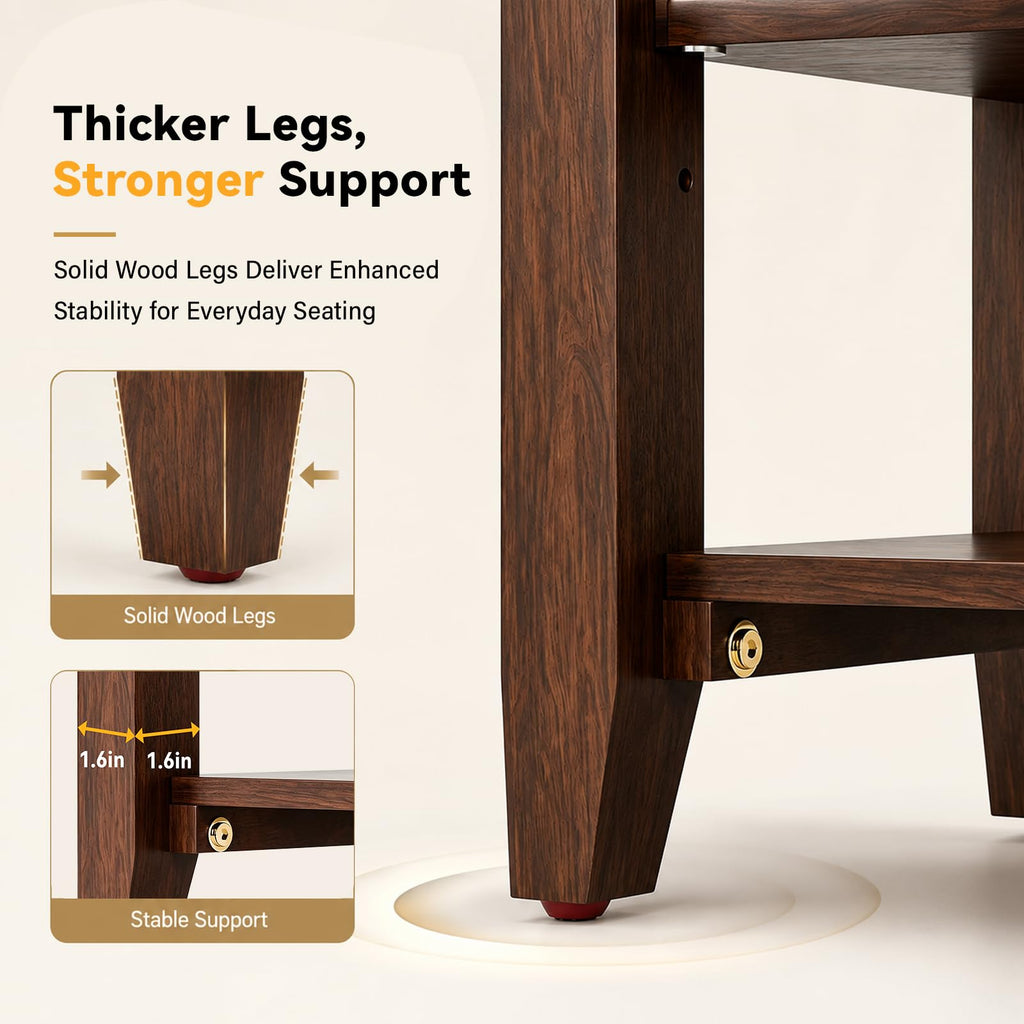 Shoe Rack Bench, 3 Tier Adjustable Shelves Wood 39.4''