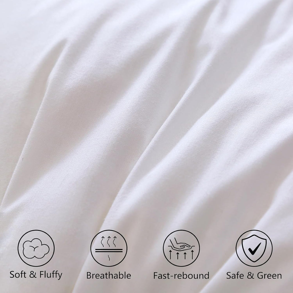 Throw Pillow Insert (, White), Goose Feather and Polyeser Throw Pillow for Decorative Cushion Bed Couch Sofa - Set of 2