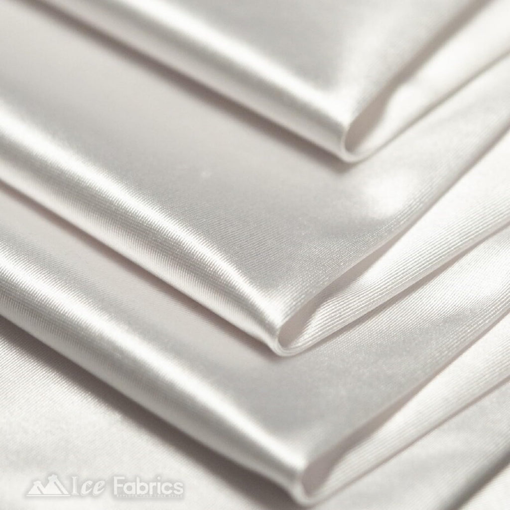 4 Way Stretch Silky Spandex Satin Fabric by The Yard - 60" Wide Shiny Satin Spandex Fabric for Dresses, Active Wear