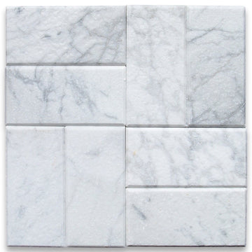 Carrara White Italian Carrera Marble Subway Tile 3 x 6 Tumbled