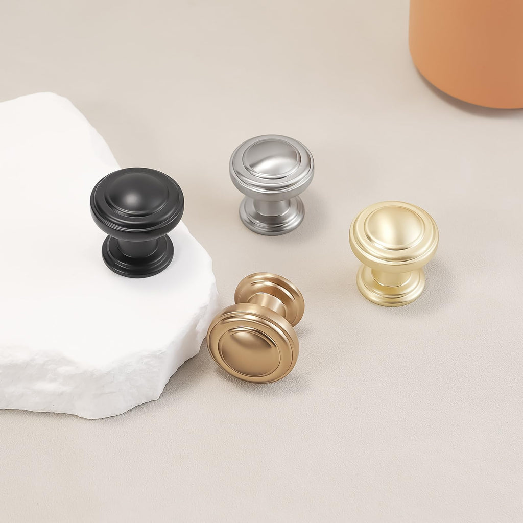 2 Pack Brushed Satin Nickel Kitchen Cabinet Knobs Solid Drawer Knobs Kitchen Cabinet Hardware Zinc Alloy Handles