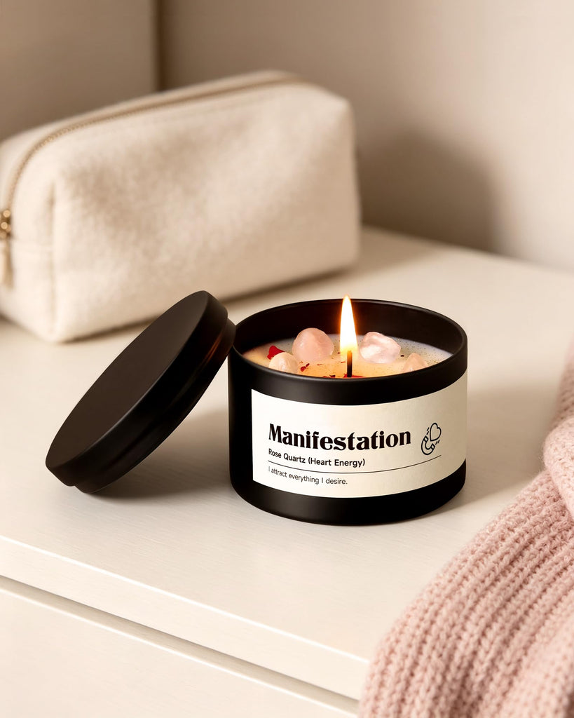 Manifestation Candle - Crystal Candle for Attraction Spiritual Gifts