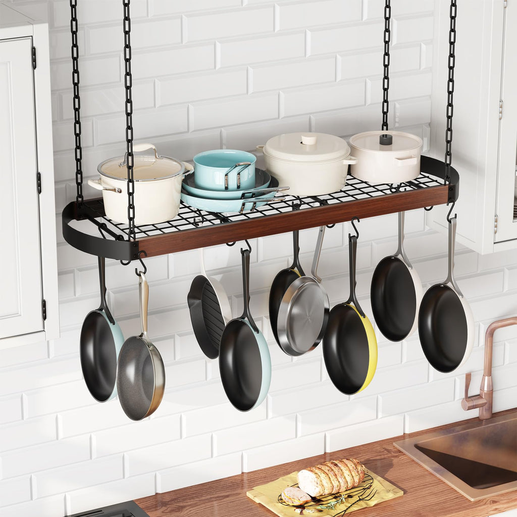 47'' Hanging Pot Rack, Ceiling Pan Hanger, Pot Holder