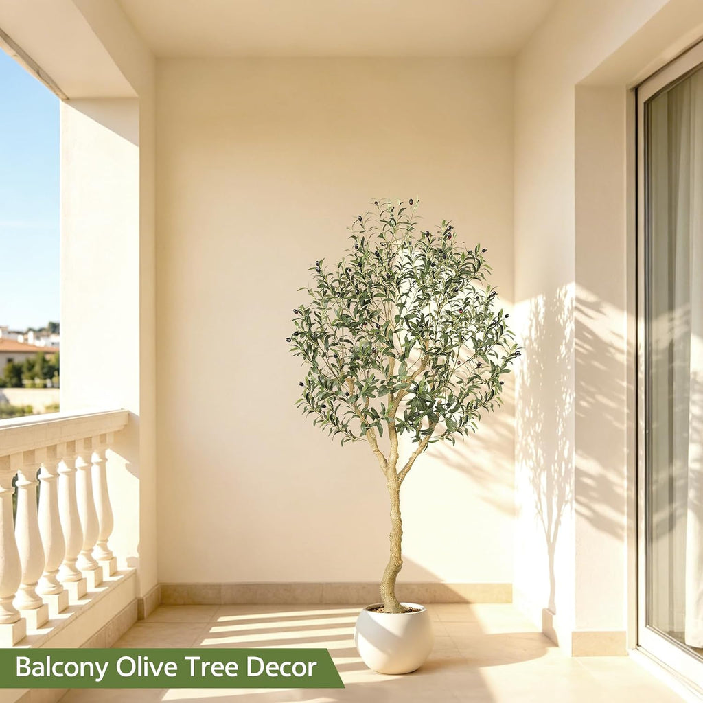 6ft Faux Olive Tree with UV Resistant Outdoor Decor