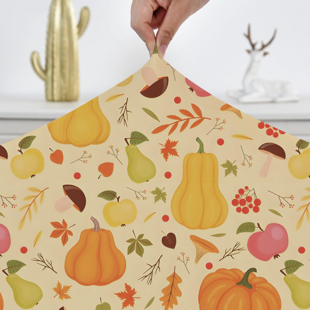 Fall Oval Fitted Tablecloth 42x60 Inch for 4-6 Seats with Elastic