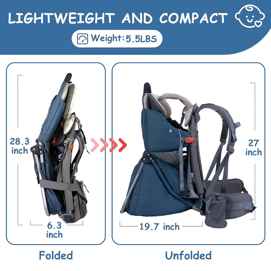 Hiking Baby Carrier Backpack, Lightweight Child Carrier, Breathable Mesh Toddler Carrier for Outdoor Adventures