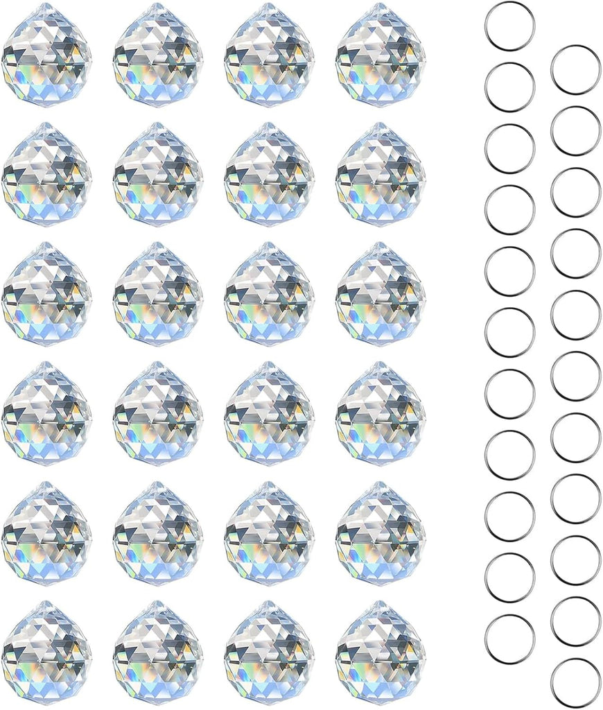20mm Clear Crystal Ball Prism Sun Shine Catcher Rainbow Pendants Maker, Hanging Crystals Prisms for Windows