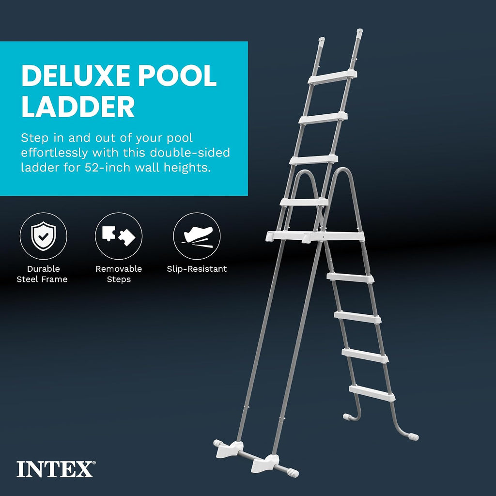 28077E Heavy Duty Deluxe Pool Ladder with Removable Steps for 52 Inch Depth Above Ground Pools