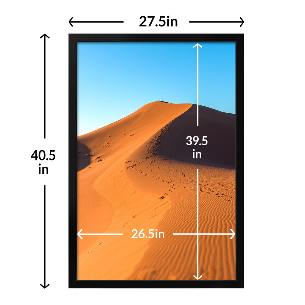 27x40 Picture Frame 2 pack, Display Pictures 27 x 40 Poster Frame, 27x40 Black Photo Frame with HD Plexiglass