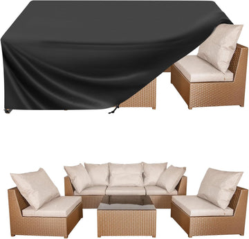 Patio Furniture Covers, Outdoor Furniture Covers Waterproof, Heavy Duty Oxford Patio Table Cover for Outdoor Table