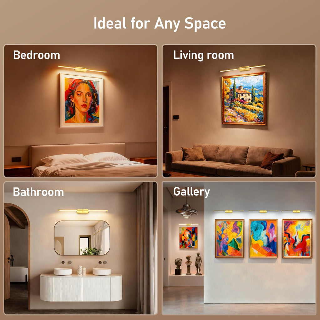 24" Wireless Picture Lights for Wall, Rechargeable Art Light