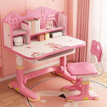 Kids Functional Desk and Chair Set, Height Adjustable Children School Study Desk with Storage Drawer for Boys Girls