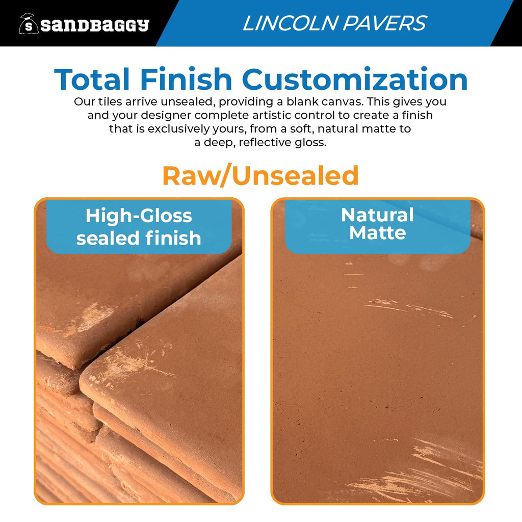 Lincoln Saltillo Tile 12x12 | Unsealed Handmade Square Mexican Terracotta Floor Tile - (12x12, 20, Count)