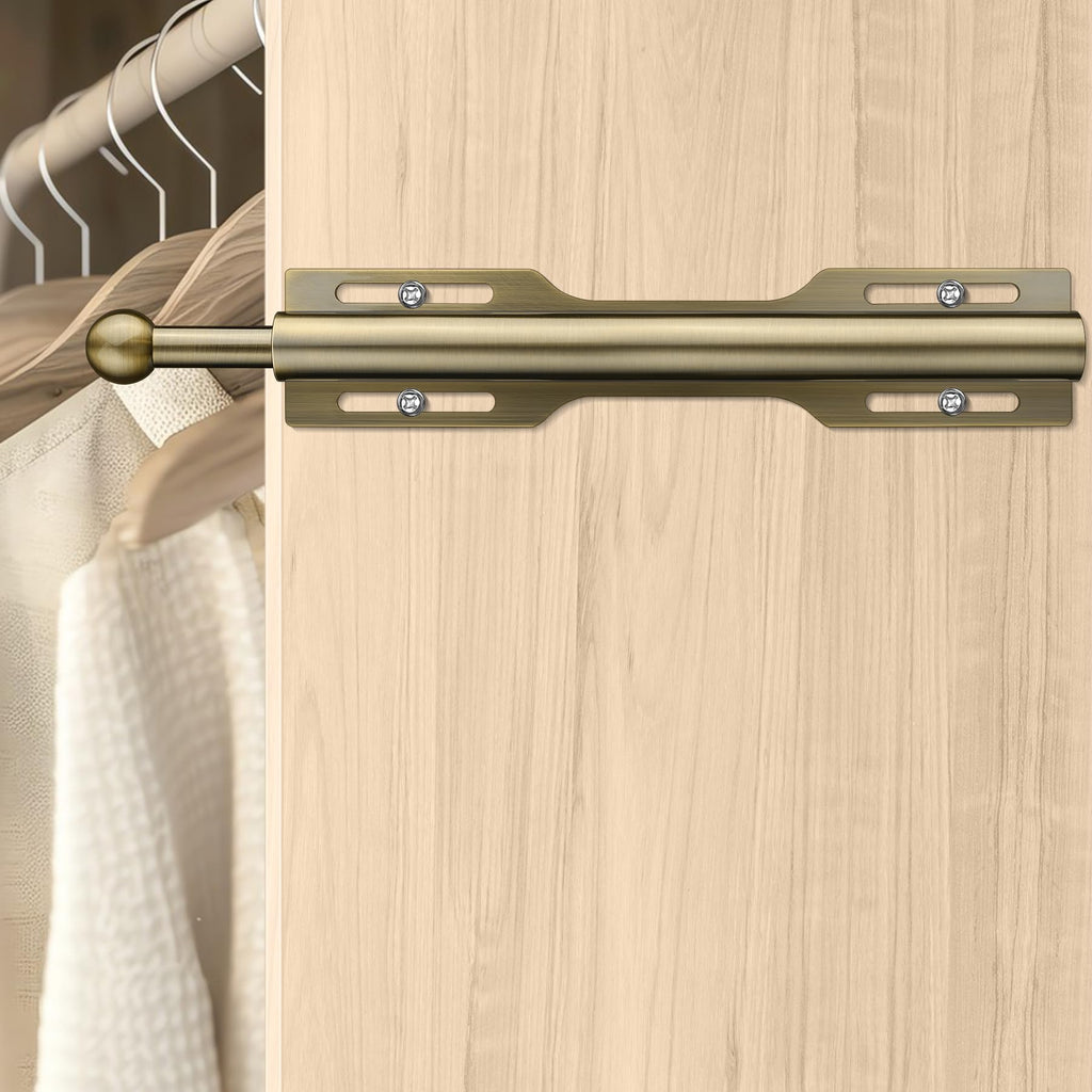 12" Valet Rod for Closet Pull Out (2 Pack, Antique Brass)