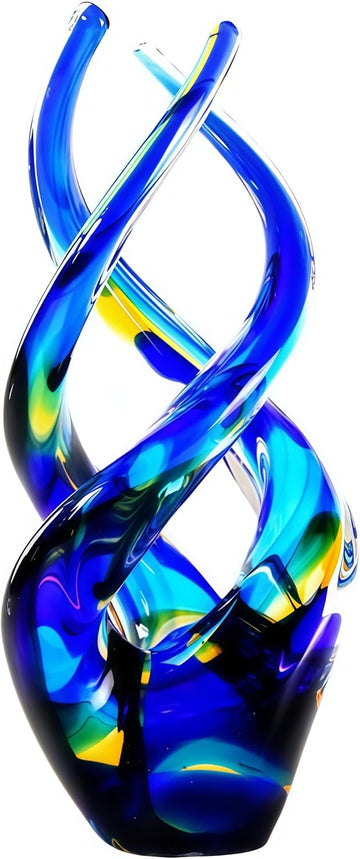 Hand Blown Cobalt Blue Ocean Theme Glass Sculpture Home Decor - Set of 199