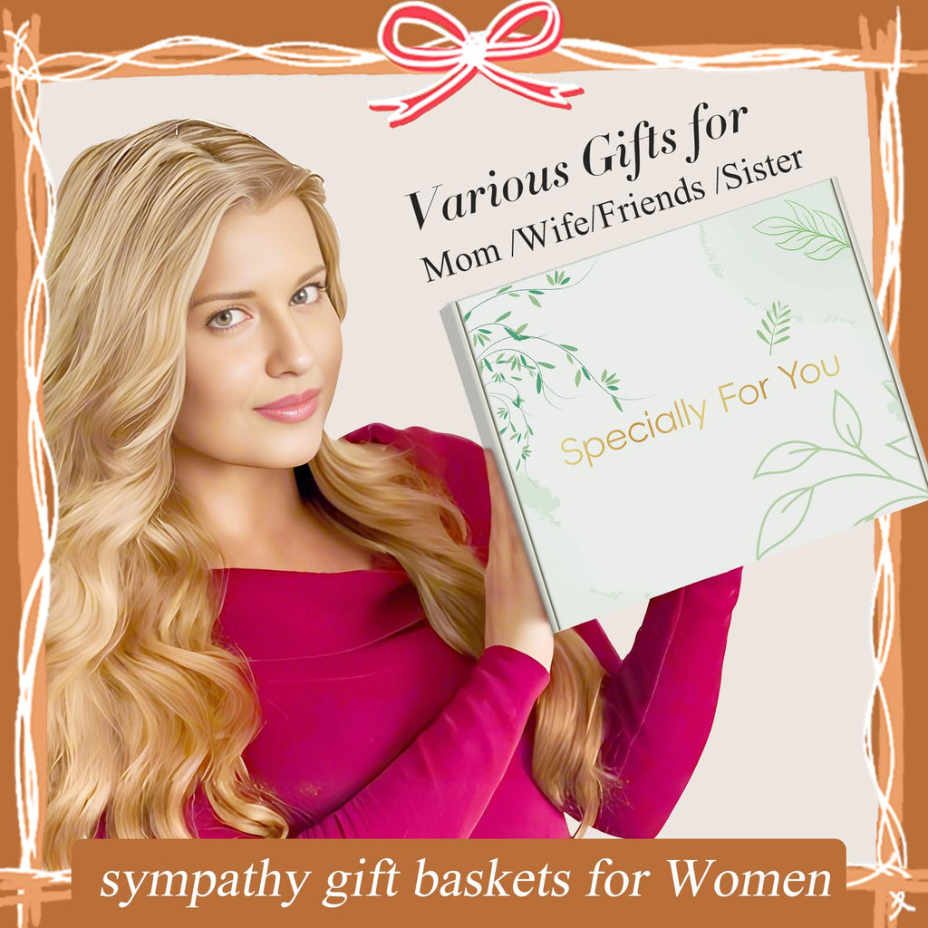 Sympathy Gift Baskets for Loss of Loved One, Bereavement Care Package for Women, Condolence Gift for Mom, Dad