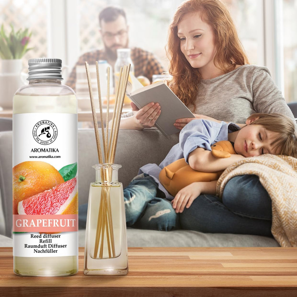 Reed Diffuser Oil Refill Grapefruit 6.8 Fl Oz (200ml) - Intensive & Long Fragrance for Room - Lasting Natural Room - Set of 68