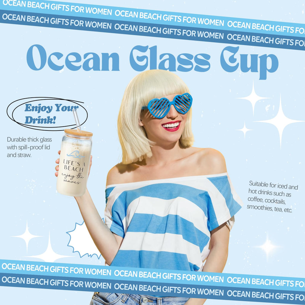 Gifts for Women, 8pcs Ocean Happy Birthday Gifts for Women, Christmas Ideas Inspirational Get Well Soon Gift Baskets