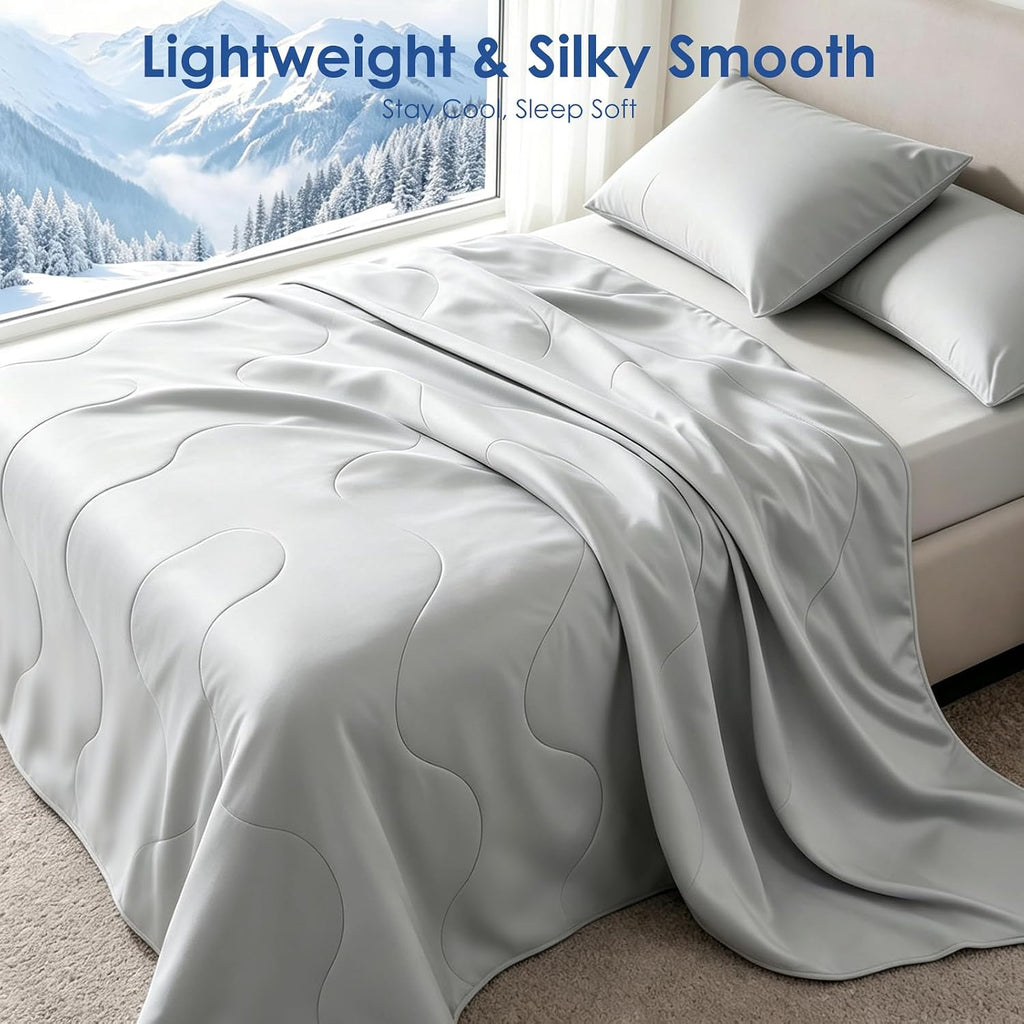 Summer Cooling Comforter Queen Size, Ultra Cooling Blankets for Hot Sleeper | Q-Max 0.55 Lightweight Below Zero