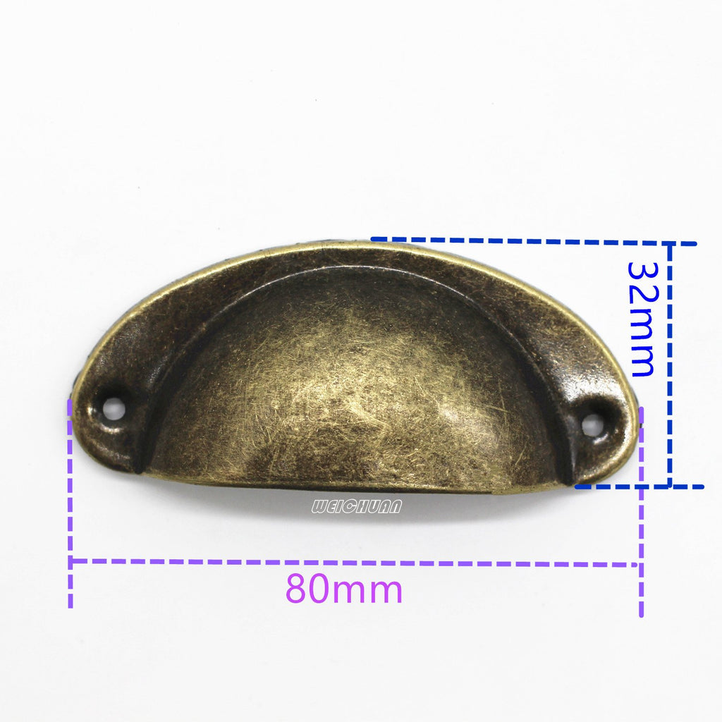 Vintage Apothecary Drawer Pulls Cabinet Bureau Handles Cup Pulls,30-Pack