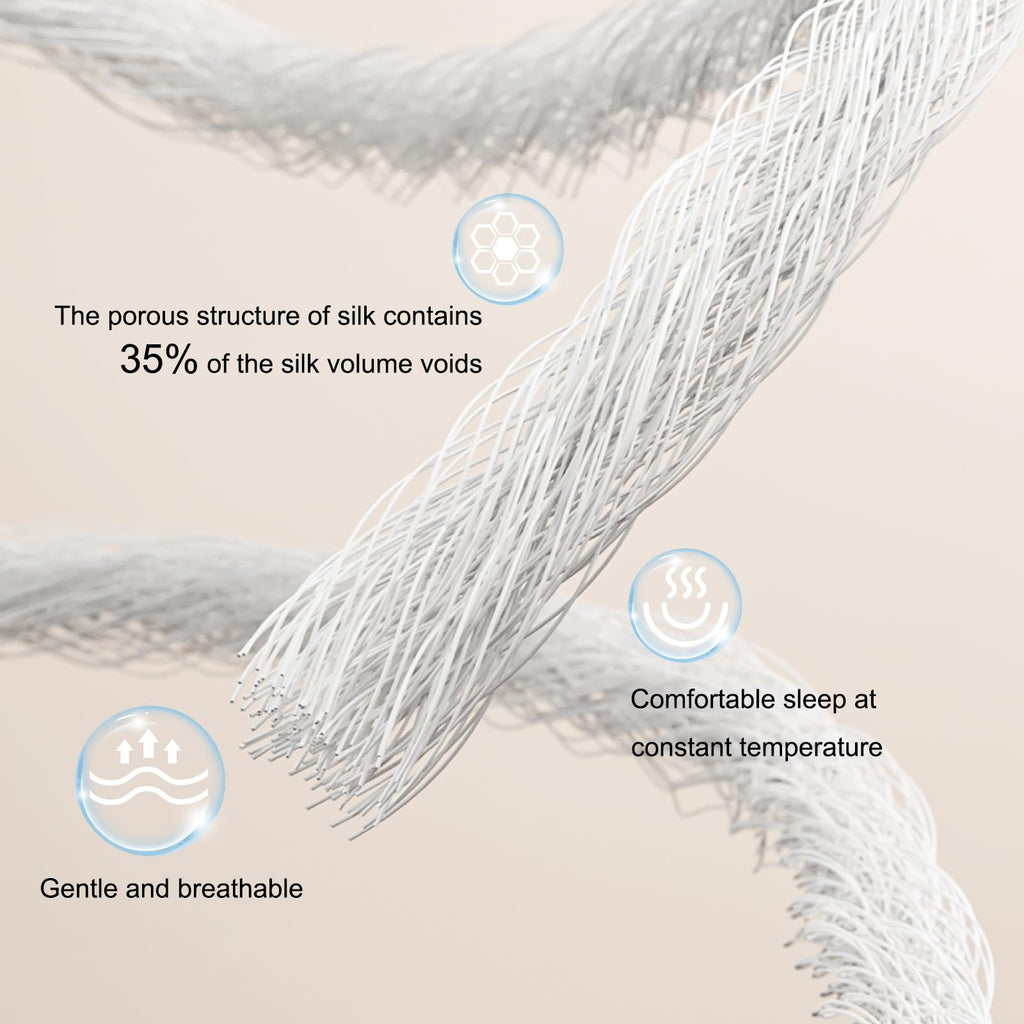 Lightweight Summer Mulberry Silk Comforter, White