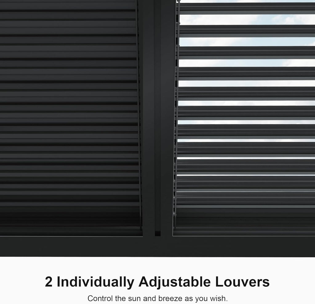 LED Louvered Pergola 94AS 12'x 16' Full Aluminum Frame and A - Image 6