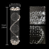 Modern Spectacular Spiral Sphere Rain Drop Chandeliers, k9 Crystal Chandeliers Ceiling Light Fixture for Hallway, Foyer Staircase Light for High Ceilings, Romantic Deco Lamp 20" X 71" A100-B011IGTPHS