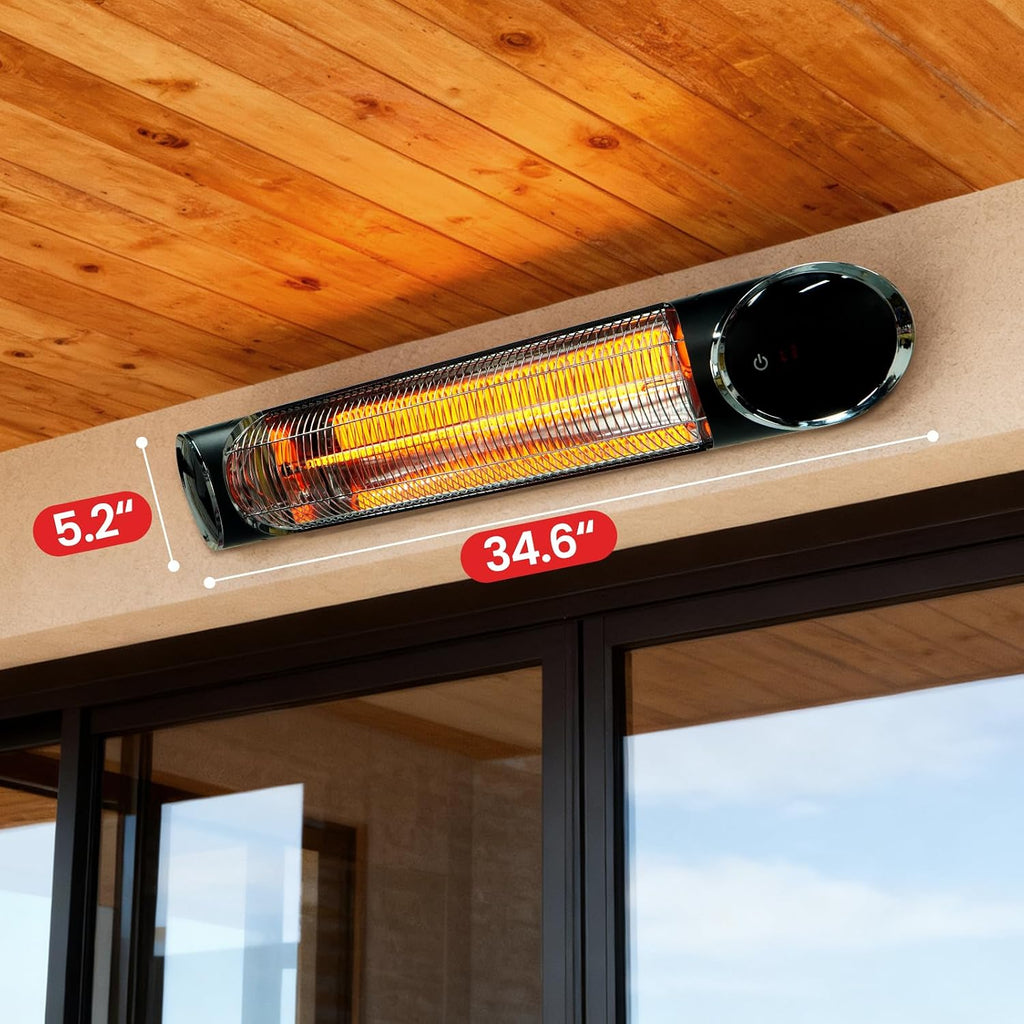 Electric Outdoor Heater, Infrared Patio Heater for Outdoor/Indoor Use, Wall Mounted/Ceiling/Infrared Heater Outdoor