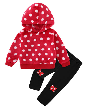 Floral Fuzzy Outfits for Girls Fleece Pullover Top and Pants