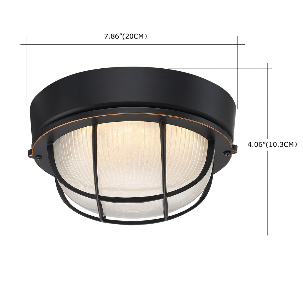 8" Round Bulkhead LED Light Oil Rubbed Bronze - Nautical Outdoor Wall Light 3000K - 15W, Waterproof