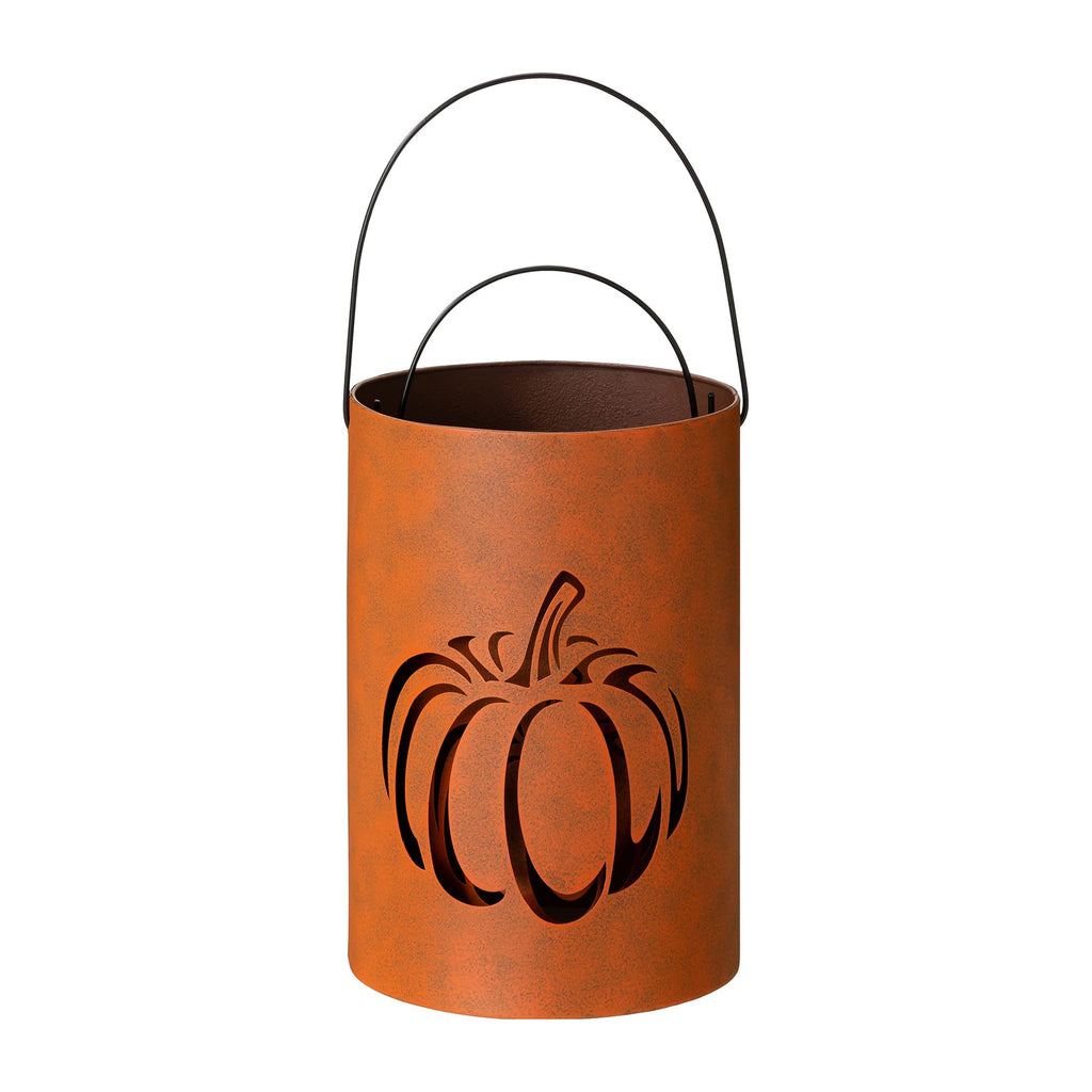 2 Pcs Farmhouse Fall Lanterns Thanksgiving Metal Candle Lanterns Buckets Indoor Outdoor Decorations Thankful Fall