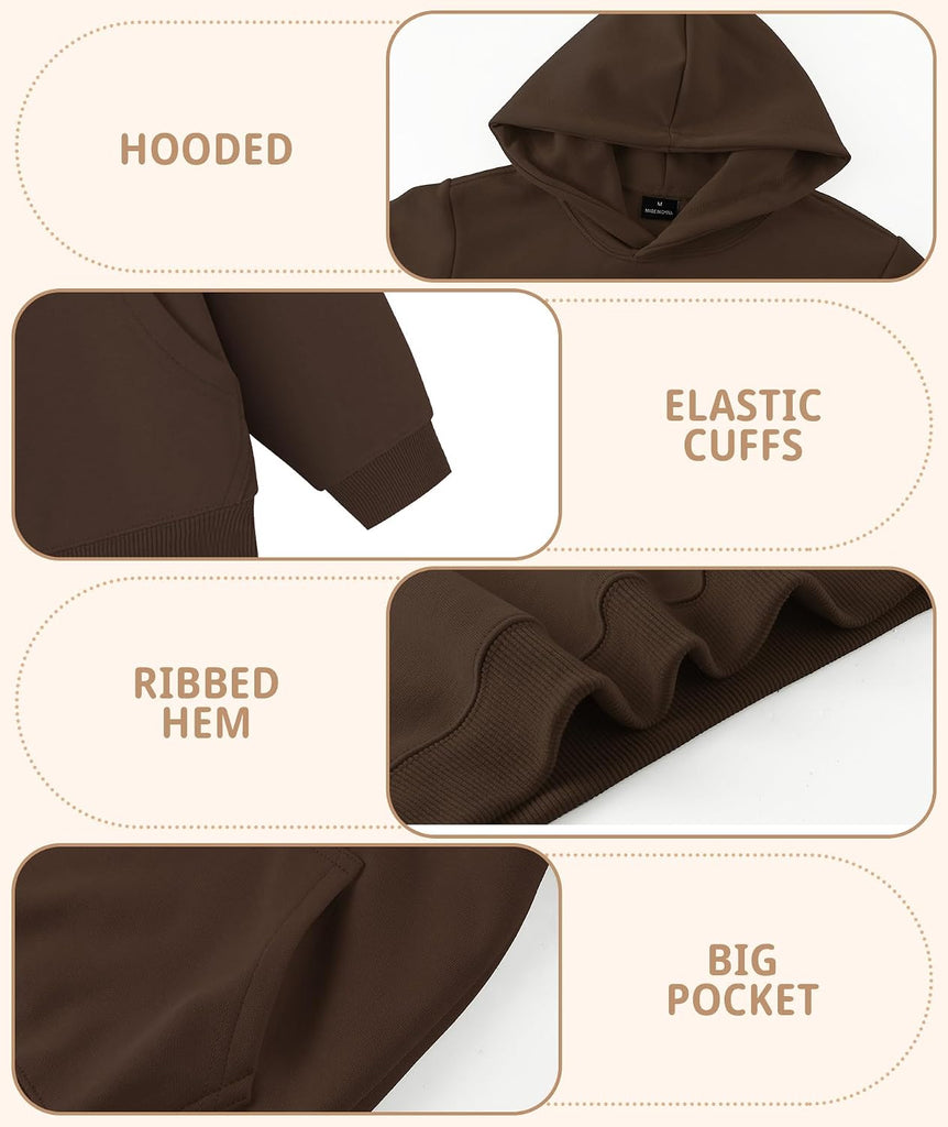 Boys Hoodies Cotton Pullover Hooded Sweatshirts Soft Long Sleeve with Pocket Kids Tops Clothes