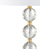 25.25" Clear and Brass Gold Crystal Table Lamp