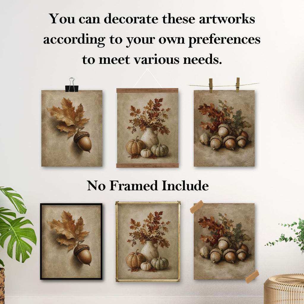 Harvest Wall Art, Fall Farmhouse Decor, 8x10 Prints - Set of 4