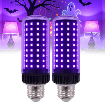 15W LED Black Light Bulb 2 Pack, UVA Level 380-400nm