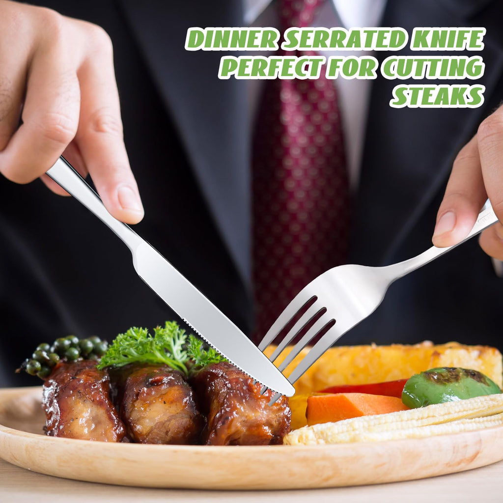 50 Pcs Stainless Steel Forks Silverware Set Dinner Forks and Knives