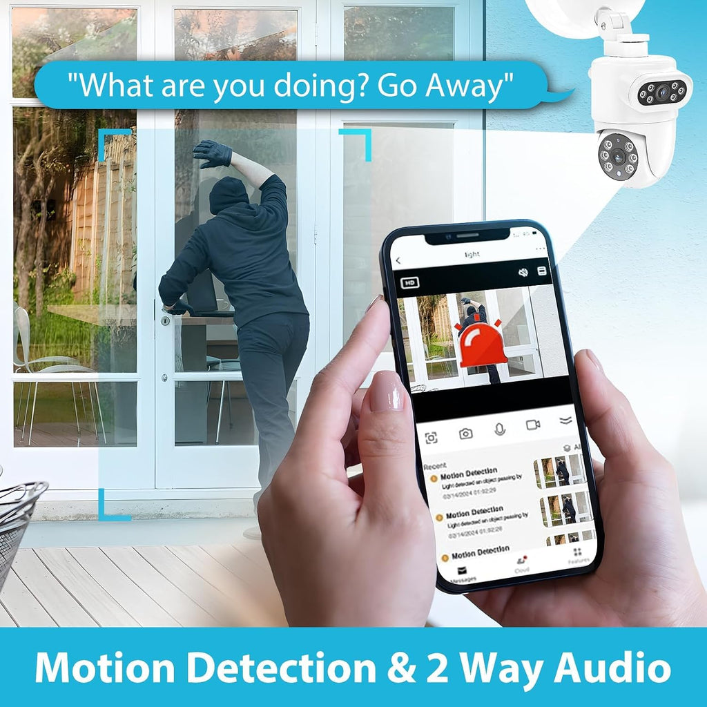 360° Dual-Lens Floodlight Camera, Auto Tracking - 2K