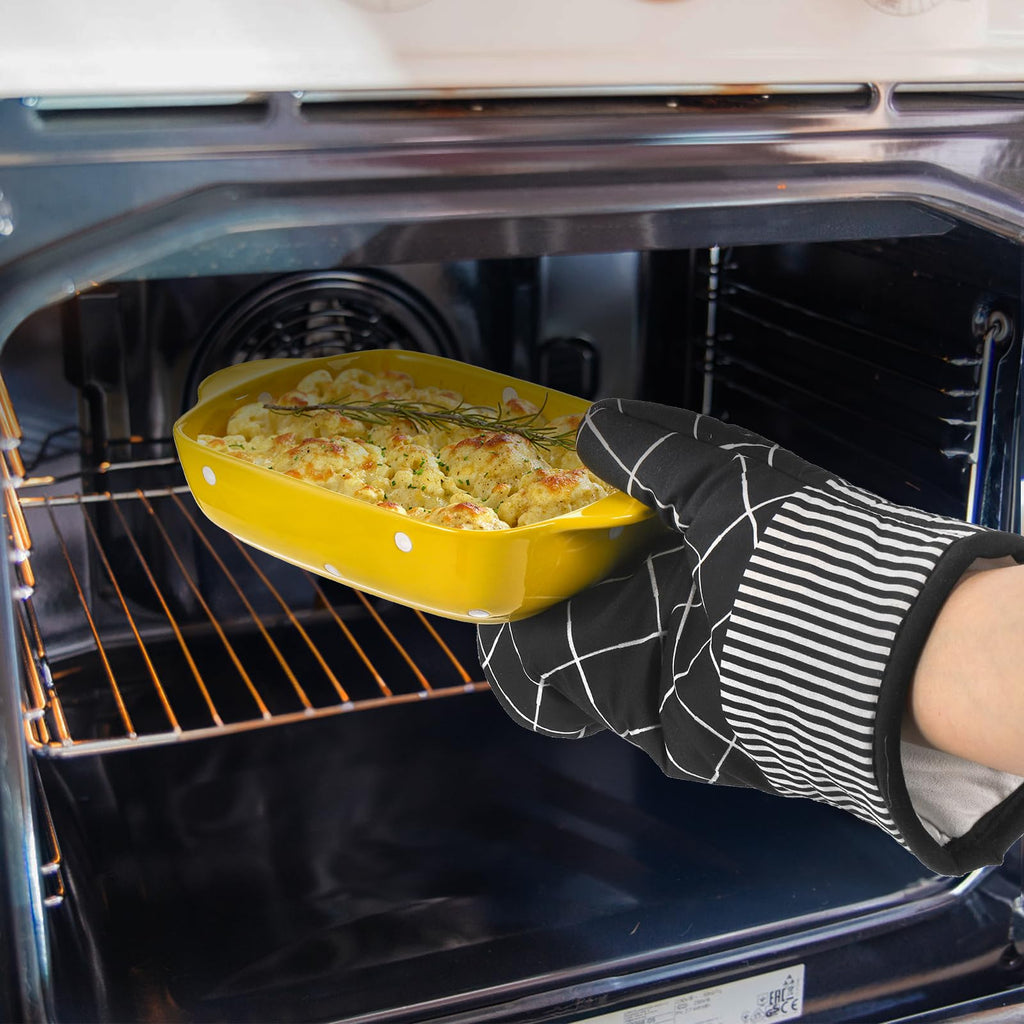 Set of 4 Ceramic Small Casserole Dishes, 7"x5" Porcelain Roasting Lasagna Pan, Individual Casserole Dishes Bakeware