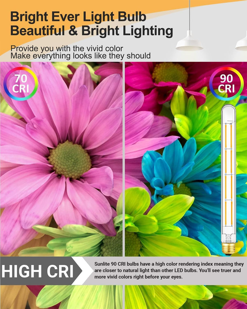 T10 Tubular Bulbs Dimmable Led Light 3000K Bulb E26 Medium Base 10W