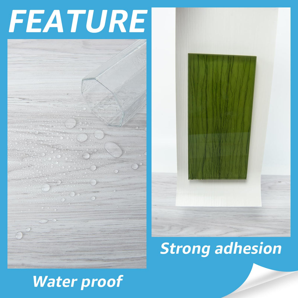 Wood Textured Peel and Stick Vinyl Floor Tiles, 40-Pack, White/Grey