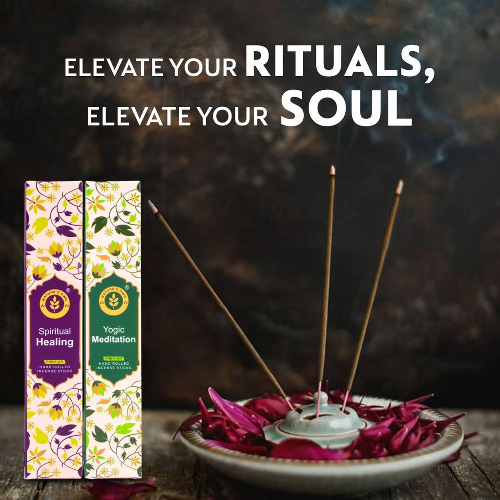 Incense Sticks Gift Pack - 6 Fragrances x 20 Sticks Each, Hand Rolled Insents with Incense Holder - Spiritual Healing - Set of 120