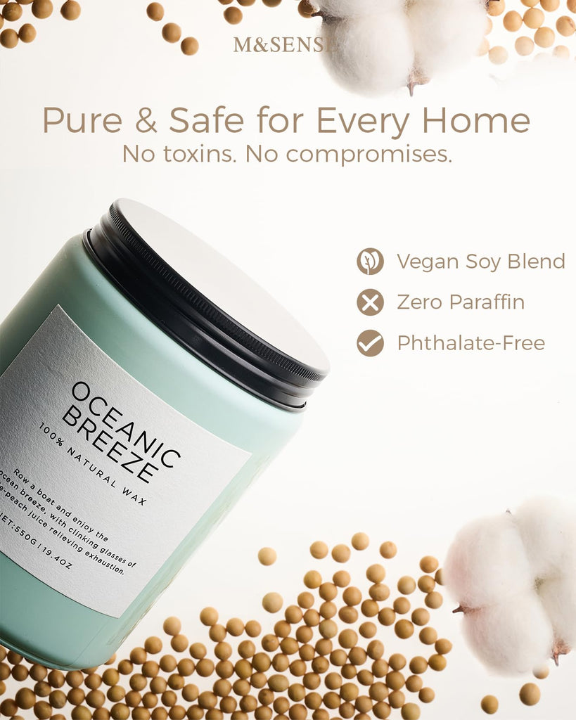 Candle Oceanic Breeze Home Scented, 19.4oz 110H Natural Soy Wax