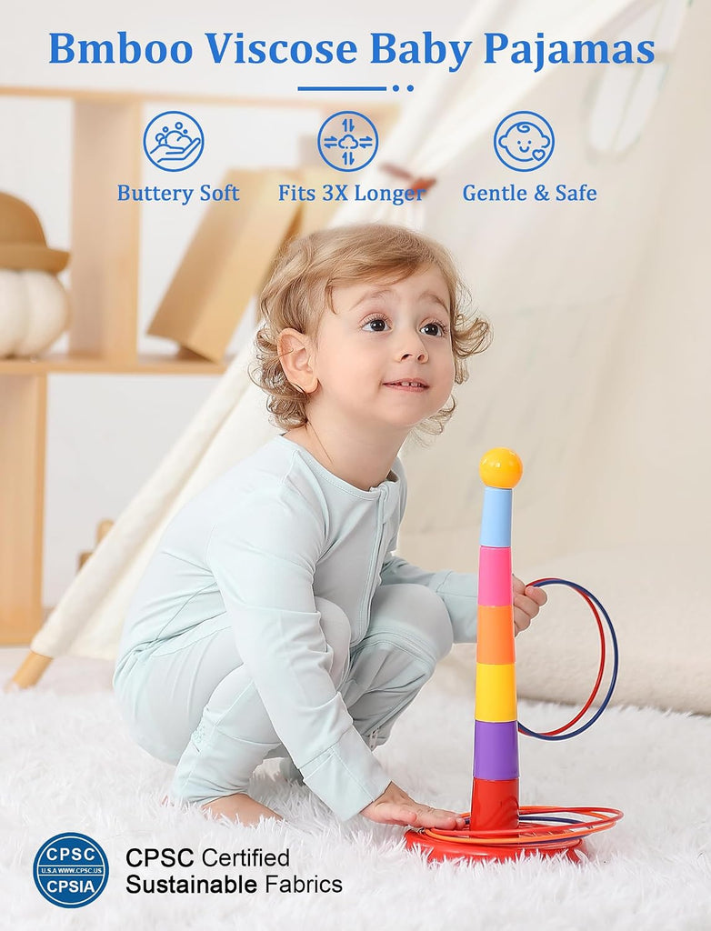 Viscose from Bamboo Baby Boy Sleeper Pajamas with Mitts