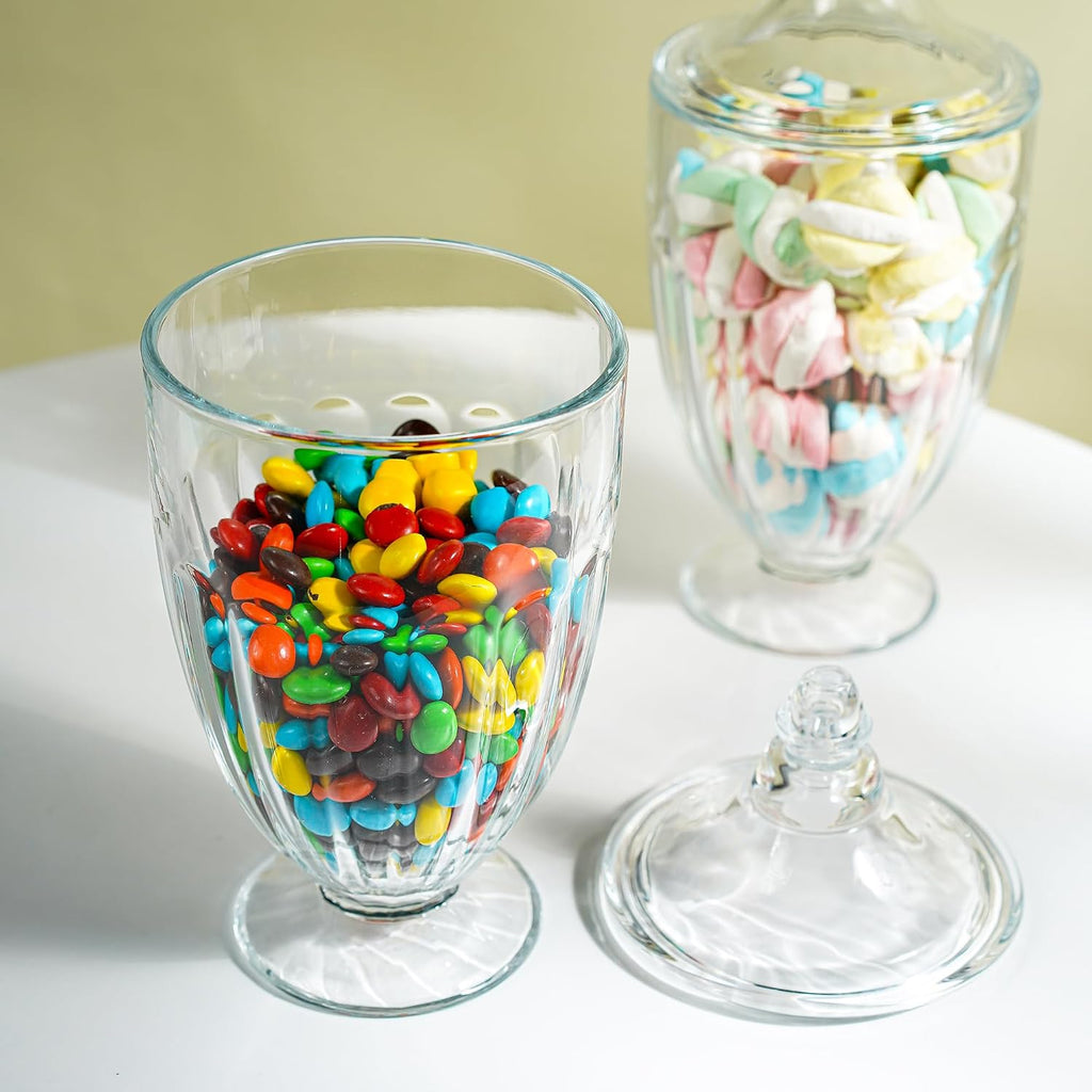 26oz Glass Cookie Jar with Lid, Clear Candy and Cookie Storage