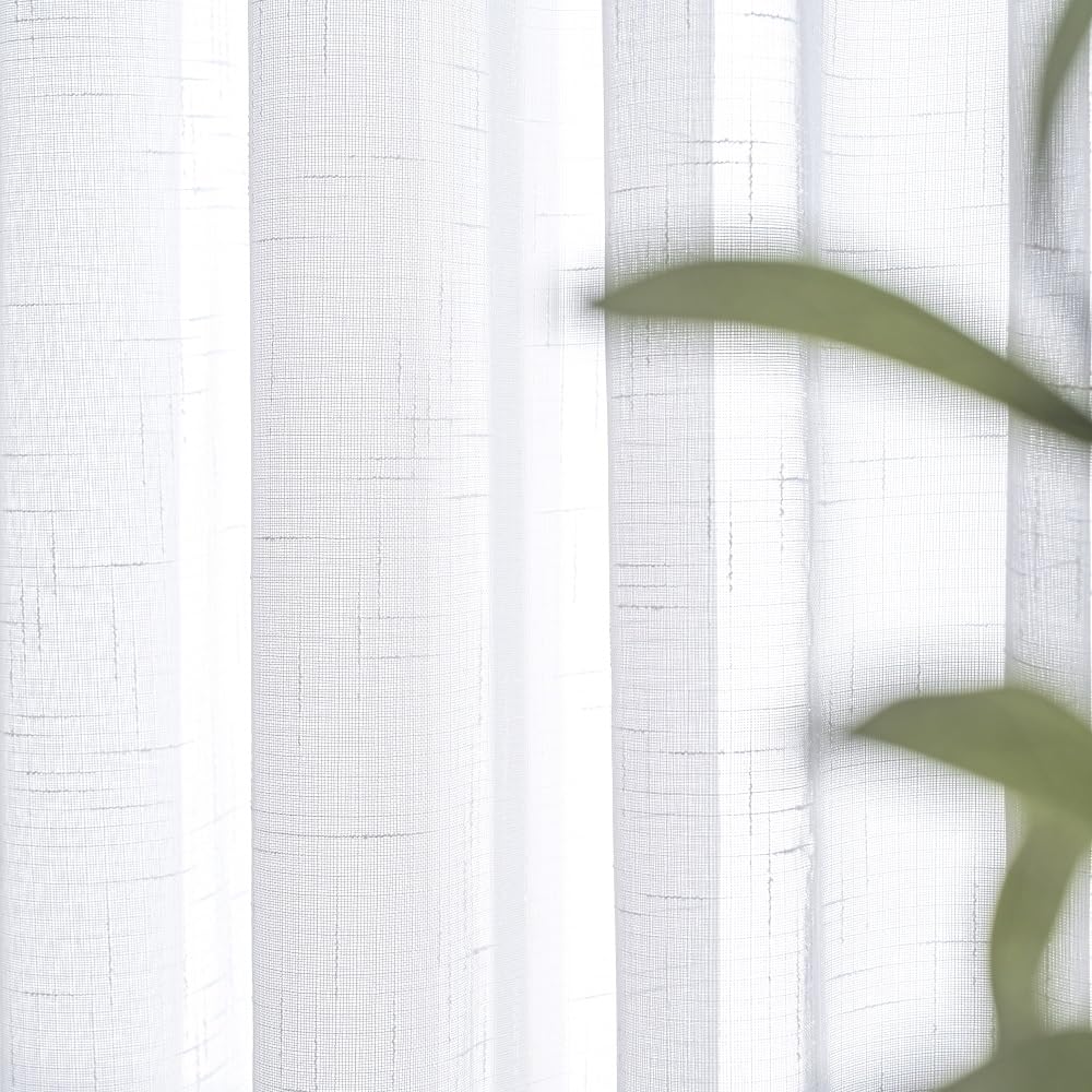 White Sheer Curtains 90 Inches Long Pinch Pleat Ceiling Curtains & Drapes