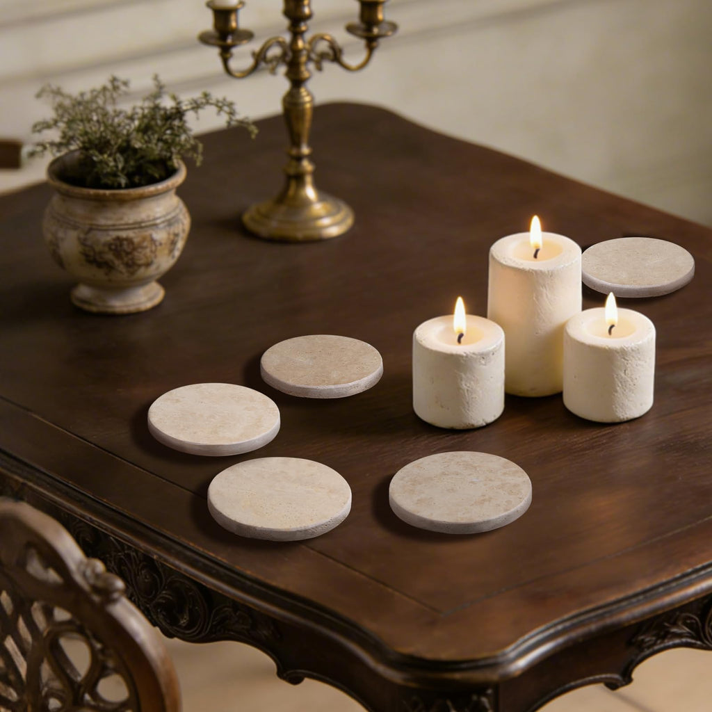 Travertine Marble Coasters Set of 5
