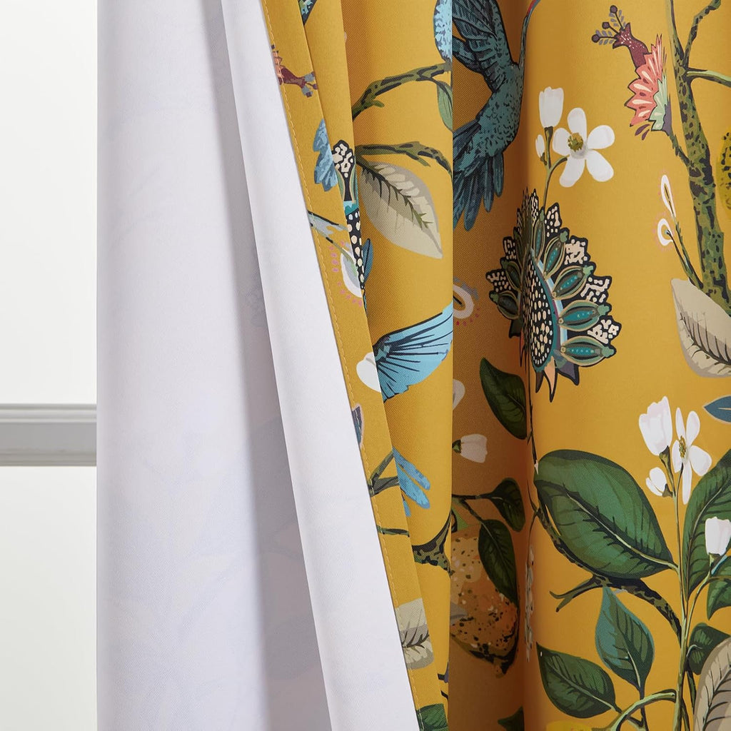 Kitchen Curtains 45 Inch Length Mustard Yellow Vintage Blackout Curtains for Cafe Kitchen, Short Grommet Luxury