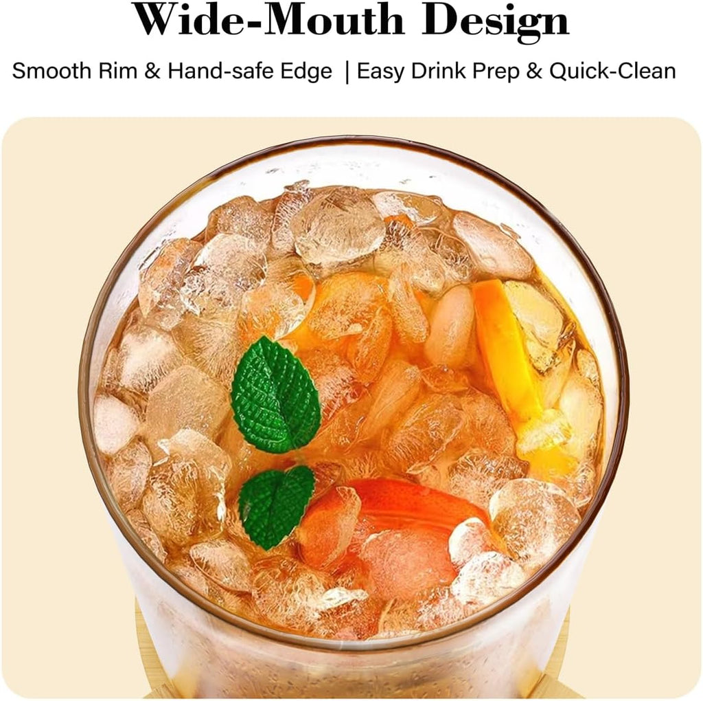1 Gallon Glass Drink Dispenser For Parties, Beverage Dispenser With Bamboo Wood Stand And Stainless Steel Spigot