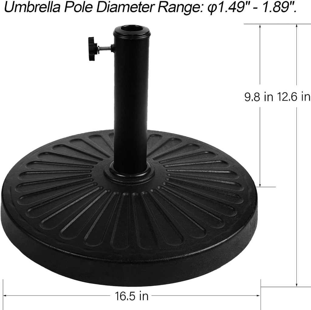 22 lbs Patio Umbrella Base, Outdoor Umbrella Base, Market Umbrella Base Stand Black